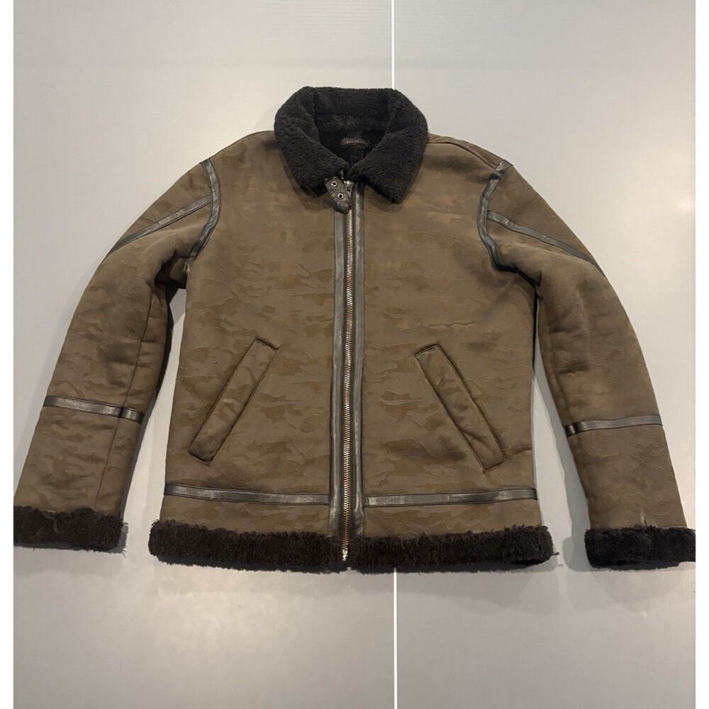 TRUTH Type B-3 Black Leather Fur Jacket Flight Bomber Mouton Size(46) USA Brown